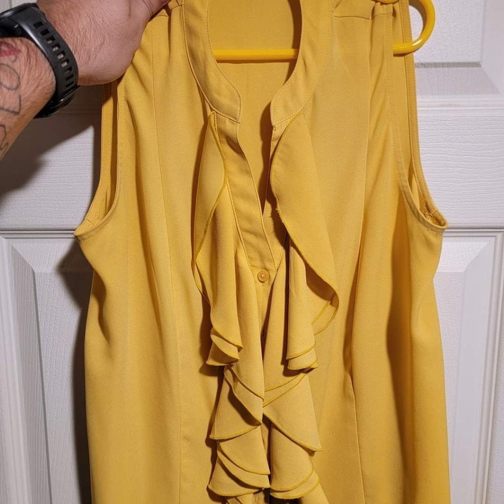 Mustard Yellow Ruffle Tank (S)